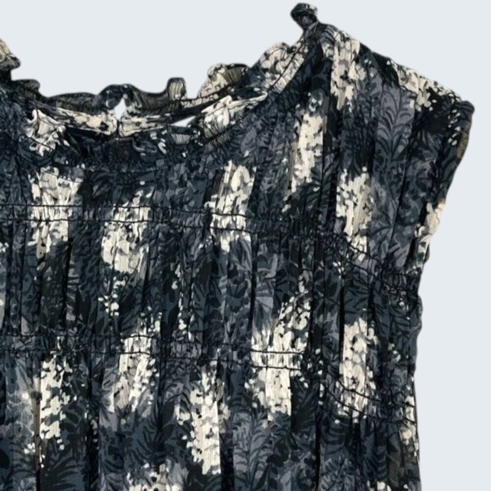 JOIE THELEN CHIFFON SWING SLEEVELESS DRESS IN BALTIC PRINT - Picture 4 of 8